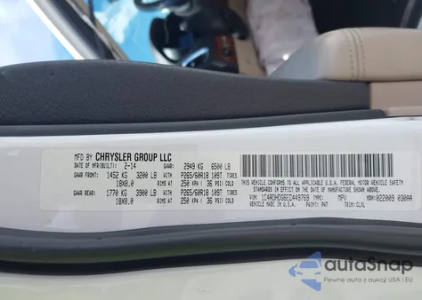 2014 Dodge Durango Limited z USA, uszkodzony, nr VIN 1C4RDHDG6EC449769